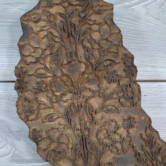 🇮🇳 India Wooden Fabric Printing Block 🇮🇳 Vintage 🇮🇳 Shesham Wood - Antique - Picture 5 of 12